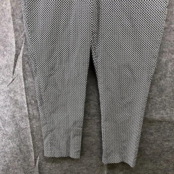 GAP Slim City Trouser Pants Womens 10 Black White Checker Mid Rise Cropped - Picture 4 of 12